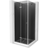 Mexen Lima sprchovací kút skladací 90 x 90 cm, grafit, chróm + Flat vanička, biela - 856-090-090-01-40-4010