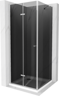 Mexen Lima sprchovací kút skladací 90 x 90 cm, grafit, chróm + Flat vanička, biela - 856-090-090-01-40-4010