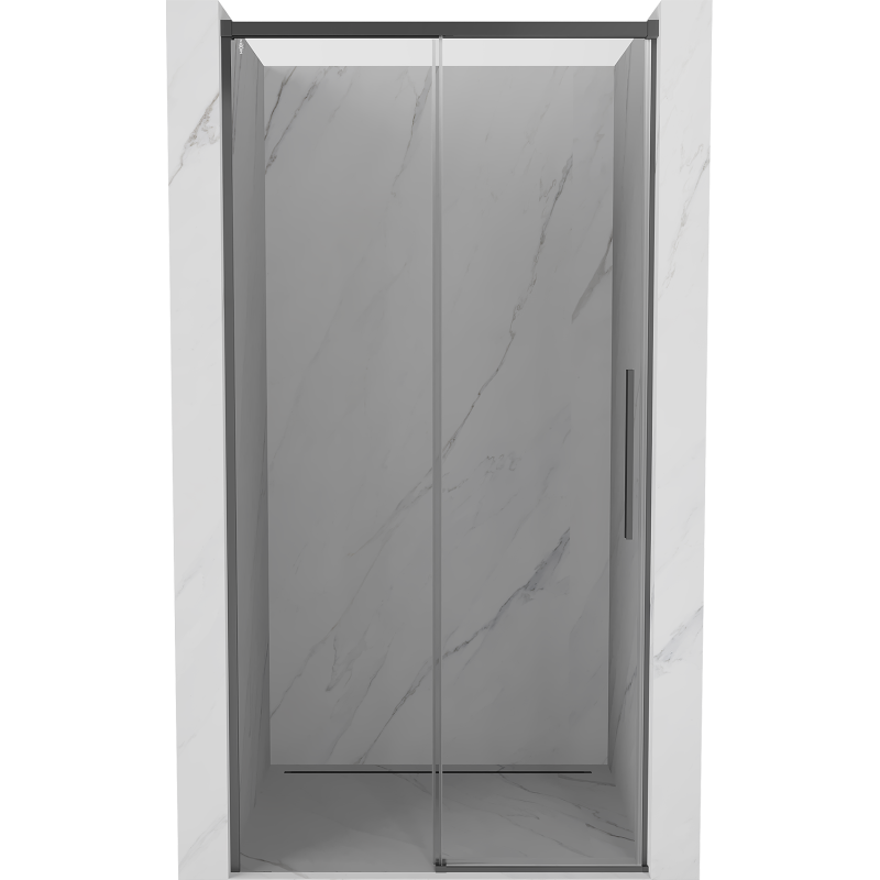 Mexen Rox sprchové dvere posuvné 125 cm, priehľadné, gun metal - 8C2-125-000-95-00