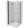 Mexen Lima Duo skladací sprchovací kút 90 x 90 cm, transparentný, čierny + vanička Flat - 856-090-090-70-02-4010B