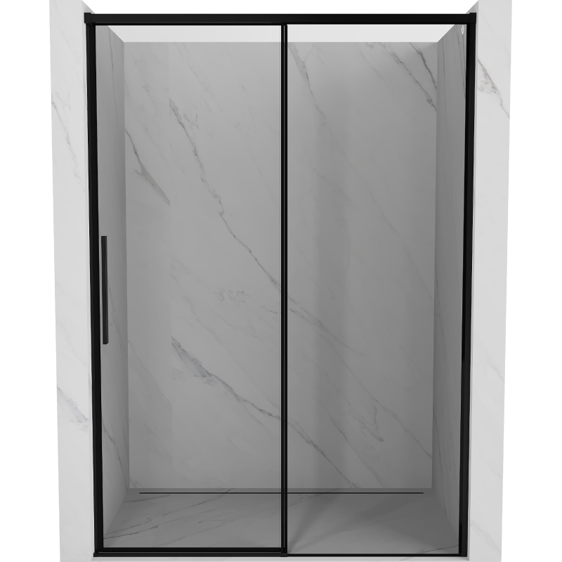 Mexen Rox sprchové dvere posuvné pravé 155 cm, čierny rám, čierne - 8C2-155-000-70-70-P