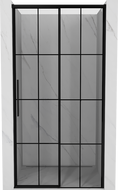 Mexen Rox sprchové dveře posuvné pravé 130 cm, černá mřížka, černé - 8C2-130-000-70-77-P