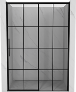 Mexen Rox posuvné sprchové dvere pravé 160 cm, čierna mriežka, čierne - 8C2-160-000-70-77-P