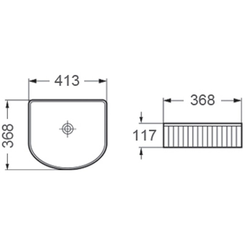 Mexen Grovo umývadlo na dosku s drážkami 41 x 36 cm, čierna mat - 22304285