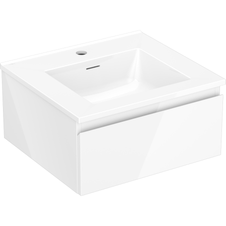 Mexen Orio kúpeľňová skrinka 50 cm s umývadlom Otis, 1 zásuvka, biely lesk - 91A10-05023-1-BF00-W18M00