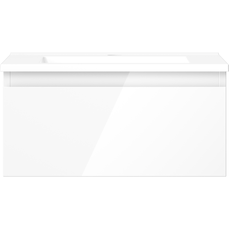 Mexen Orio kúpeľňová skrinka 50 cm s umývadlom Otis, 1 zásuvka, biely lesk - 91A10-05023-1-BF00-W18M00