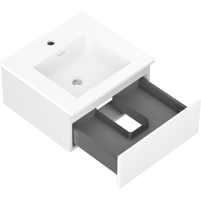 Mexen Orio kúpeľňová skrinka 50 cm s umývadlom Otis, 1 zásuvka, biela matná - 91A10-05023-1-BF01-W18M01