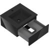 Mexen Orio kúpeľňová skrinka 50 cm s umývadlom Otis, 1 zásuvka, čierny lesk/čierny mat - 91A10-05023-1-BF70-W18M71