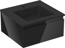 Mexen Orio kúpeľňová skrinka 50 cm s umývadlom Otis, 1 zásuvka, čierny lesk/čierny mat - 91A10-05023-1-BF70-W18M71