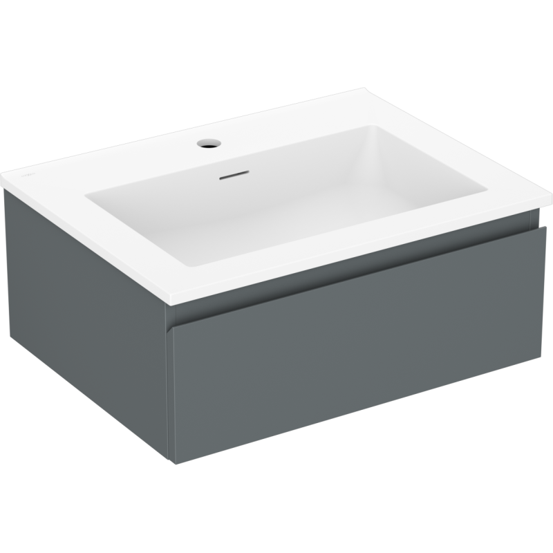 Mexen Orio kúpeľňová skrinka 60 cm s umývadlom Otis, 1 zásuvka, grafit mat/biela mat - 91A10-06023-1-BF66-W18M01