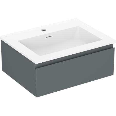 Mexen Orio kúpeľňová skrinka 60 cm s umývadlom Otis, 1 zásuvka, grafit mat/biela mat - 91A10-06023-1-BF66-W18M01