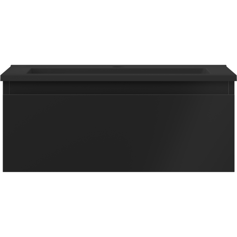 Mexen Orio kúpeľňová skrinka 60 cm s umývadlom Otis, 1 zásuvka, čierna matná - 91A10-06023-1-BF71-W18M71