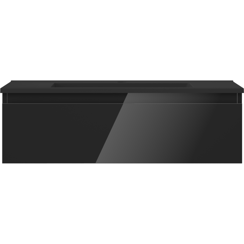 Mexen Orio kúpeľňová skrinka 80 cm s umývadlom Otis, 1 zásuvka, čierny lesk/čierny mat - 91A10-08023-1-BF70-W18M71