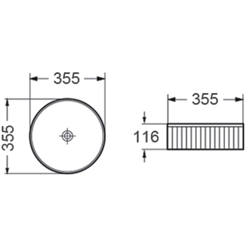 Mexen Grovo umývadlo na dosku ryhované 35 x 35 cm, čierna mat - 22303585