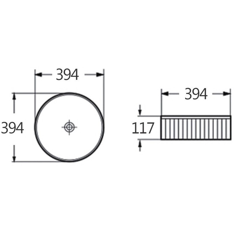 Mexen Grovo umývadlo na doske ryhované 39 x 39 cm, biele - 22303900