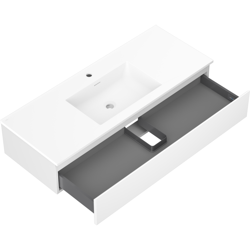 Mexen Orio kúpeľňová skrinka 120 cm s umývadlom Otis, 1 zásuvka, biela matná - 91A10-12023-1-BF01-W18M01