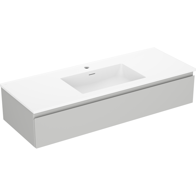 Mexen Orio kúpeľňová skrinka 120 cm s umývadlom Otis, 1 zásuvka, sivá matná/biela matná - 91A10-12023-1-BF62-W18M01