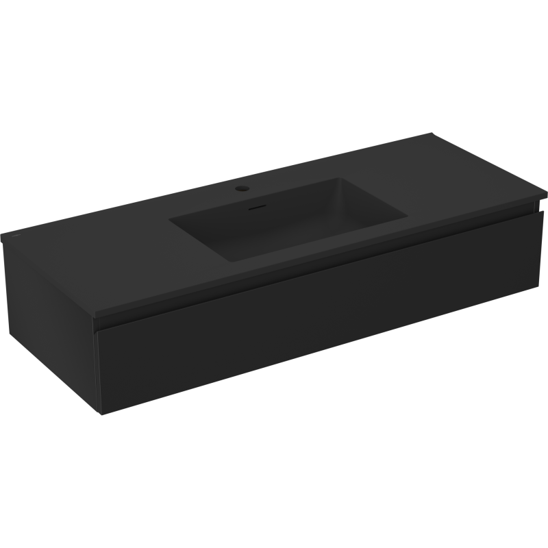 Mexen Orio kúpeľňová skrinka 120 cm s umývadlom Otis, 1 zásuvka, čierna matná - 91A10-12023-1-BF71-W18M71