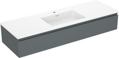 Mexen Orio kúpeľňová skrinka 140 cm s umývadlom Otis, 1 zásuvka, grafit mat/biela mat - 91A10-14023-1-BF66-W18M01