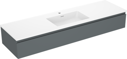 Mexen Orio kúpeľňová skrinka 160 cm s umývadlom Otis, 1 zásuvka, grafit mat/biela mat - 91A10-16023-1-BF66-W18M01