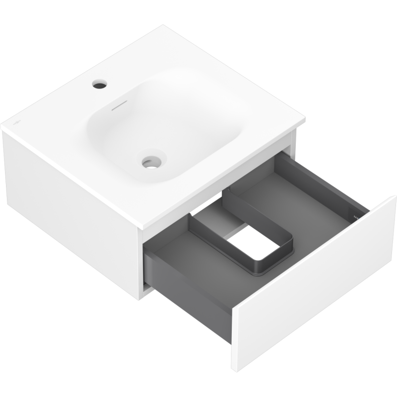 Mexen Orio kúpeľňová skrinka 50 cm s umývadlom Vela, 1 zásuvka, biela matná - 91A10-05023-1-BF01-W23M01