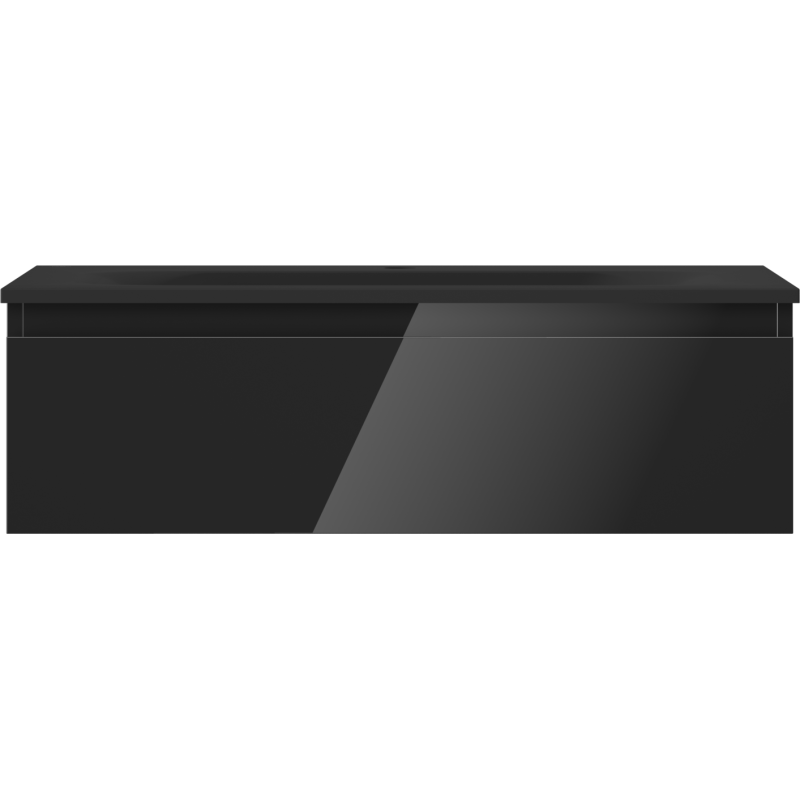Mexen Orio kúpeľňová skrinka 80 cm s umývadlom Vela, 1 zásuvka, čierny lesk/čierny mat - 91A10-08023-1-BF70-W23M71