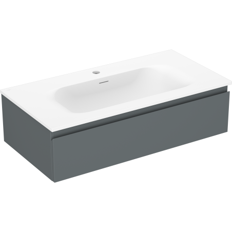 Mexen Orio kúpeľňová skrinka 90 cm s umývadlom Vela, 1 zásuvka, grafit mat/biela mat - 91A10-09023-1-BF66-W23M01