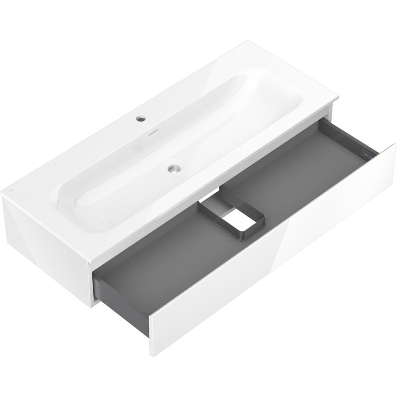 Mexen Orio kúpeľňová skrinka 120 cm s umývadlom Vela, 1 zásuvka, biely lesk - 91A10-12023-1-BF00-W23M00