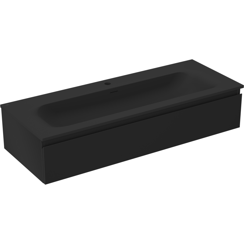 Mexen Orio kúpeľňová skrinka 120 cm s umývadlom Vela, 1 zásuvka, čierna matná - 91A10-12023-1-BF71-W23M71