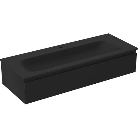 Mexen Orio kúpeľňová skrinka 120 cm s umývadlom Vela, 1 zásuvka, čierna matná - 91A10-12023-1-BF71-W23M71