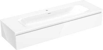 Mexen Orio kúpeľňová skrinka 140 cm s umývadlom Vela, 1 zásuvka, biely lesk - 91A10-14023-1-BF00-W23M00