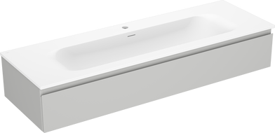Mexen Orio kúpeľňová skrinka 140 cm s umývadlom Vela, 1 zásuvka, šedá matná/biela matná - 91A10-14023-1-BF62-W23M01
