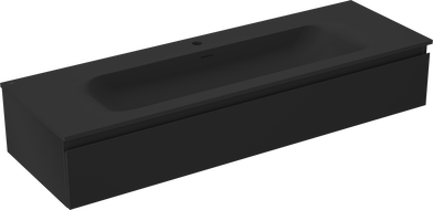 Mexen Orio kúpeľňová skrinka 140 cm s umývadlom Vela, 1 zásuvka, čierna matná - 91A10-14023-1-BF71-W23M71