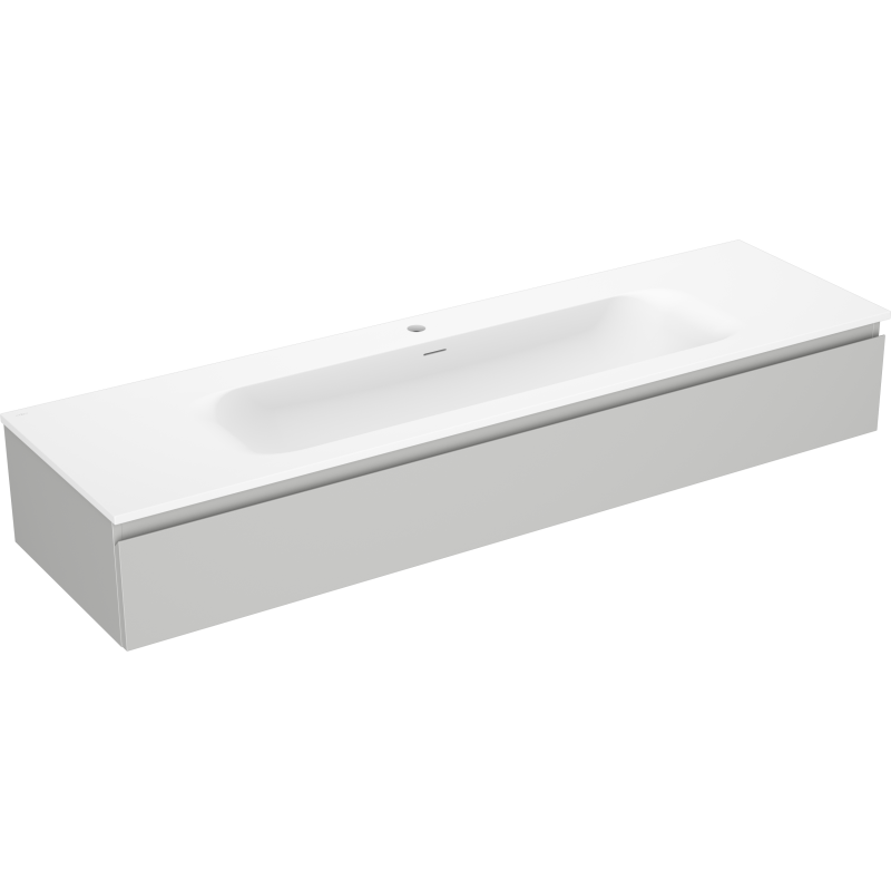 Mexen Orio kúpeľňová skrinka 160 cm s umývadlom Vela, 1 zásuvka, sivá mat/biela mat - 91A10-16023-1-BF62-W23M01