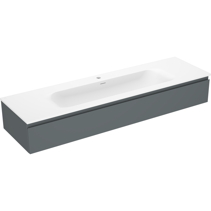 Mexen Orio kúpeľňová skrinka 160 cm s umývadlom Vela, 1 zásuvka, grafit mat/biela mat - 91A10-16023-1-BF66-W23M01