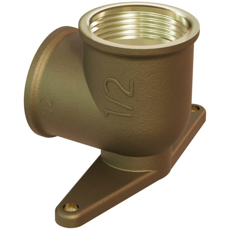 Mexen BRASS mosadzný nástenný koleno s úchytkou 1/2 GW x 1/2 GW - W97408-1212