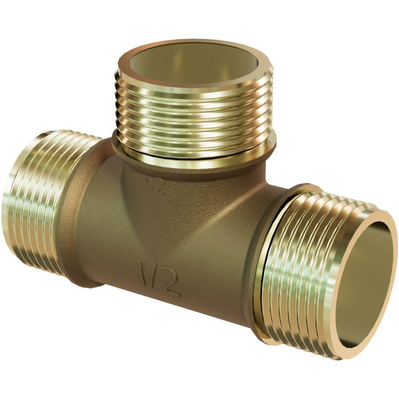 Mexen BRASS mosadzný trojník 3/4 GZ x 3/4 GZ x 3/4 GZ - W97411-343434