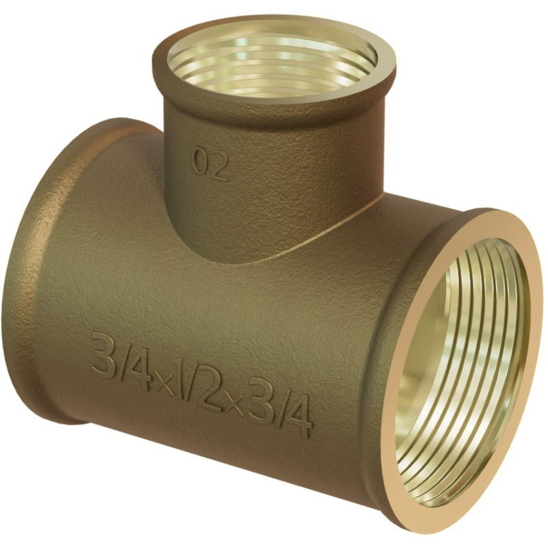 Mexen BRASS trojcestný mosadzný 1 GW x 1/2 GW x 1 GW - W97412-101210