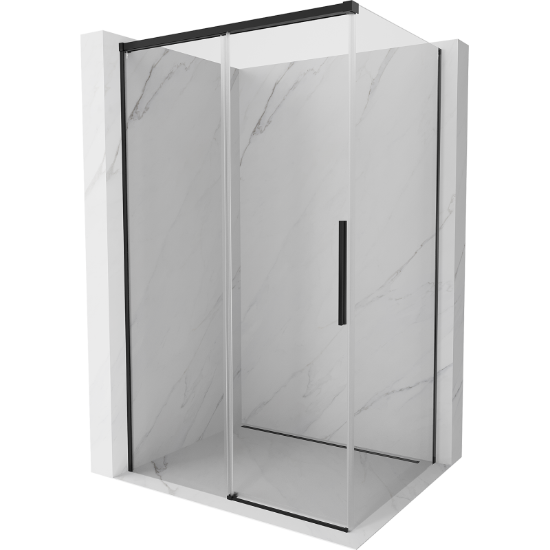 Mexen Rox sprchový kút posuvný 125 x 120 cm, transparentný, čierny - 8C2-125-120-70-00