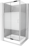 Mexen Apia sprchová kabína, posuvné dvere 100 x 80 cm, pruhy, chrómová + závesný bidet Rio - 840-100-080-01-20-4510