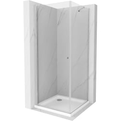 Mexen Pretoria sprchová kabína, kyvné dvere 70 x 70 cm, transparentnéné, chrómová + závesný bidet Flat - 852-070-070-01-00-4010