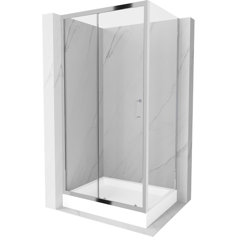 Mexen Apia posuvná sprchová kabína 120 x 90 cm, transparentná, chróm + vanička Rio - 840-120-090-01-00-4510