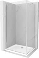 Mexen Pretoria sprchový kút s otváraním 80 x 70 cm, transparentný, chróm + Flat vanička - 852-080-070-01-00-4010