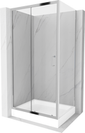Mexen Apia sprchová kabína, posuvné dvere 100 x 80 cm, transparentnéné, chrómová + závesný bidet Rio - 840-100-080-01-00-4510
