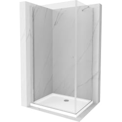 Mexen Pretoria sprchová kabína, kyvné dvere 80 x 90 cm, transparentnéné, chrómová + závesný bidet Flat - 852-080-090-01-00-4010