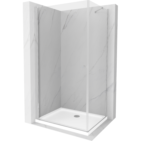 Mexen Pretoria sprchovací kút s otváracími dverami 100 x 90 cm, priehľadný, chróm + sprchová vanička Flat - 852-100-090-01-00-4?