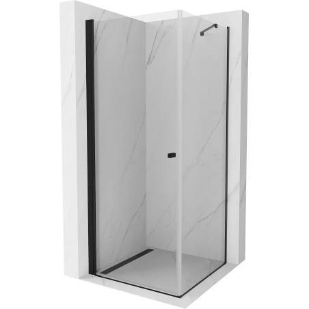 Mexen Pretoria sprchový kút výklopný 70 x 70 cm, priehľadný, čierny - 852-070-070-70-00