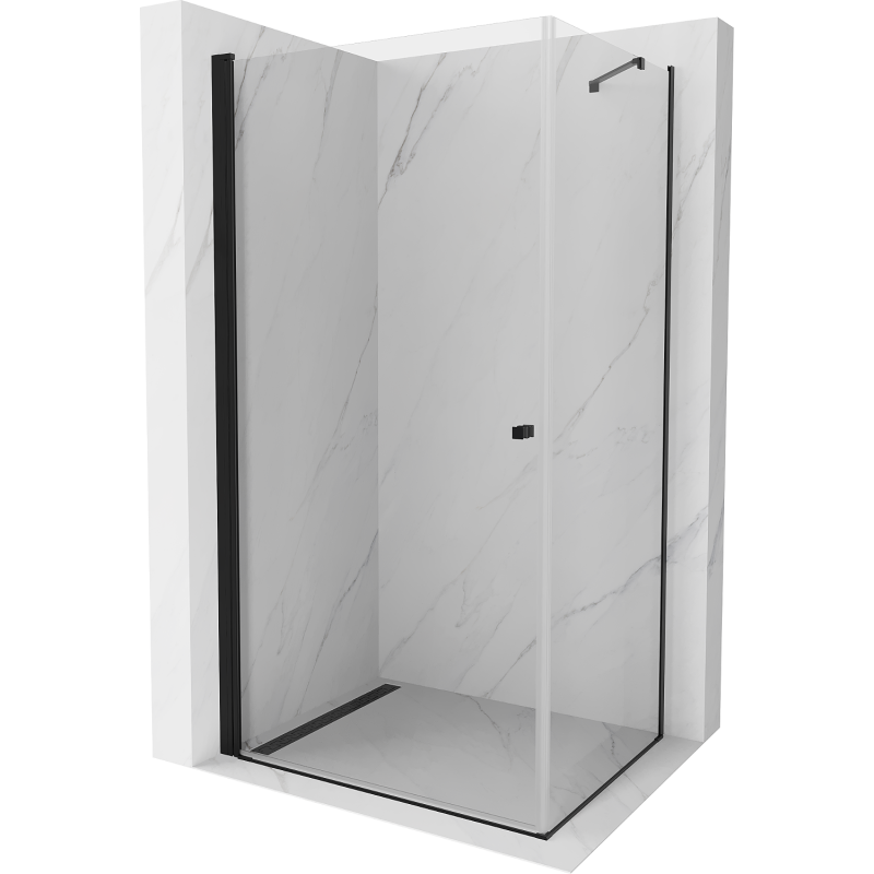 Mexen Pretoria sprchový kút sklápací 70 x 80 cm, priehľadný, čierny - 852-070-080-70-00