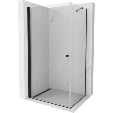 Mexen Pretoria sprchovací kút otvárací 80 x 90 cm, transparentný, čierny - 852-080-090-70-00