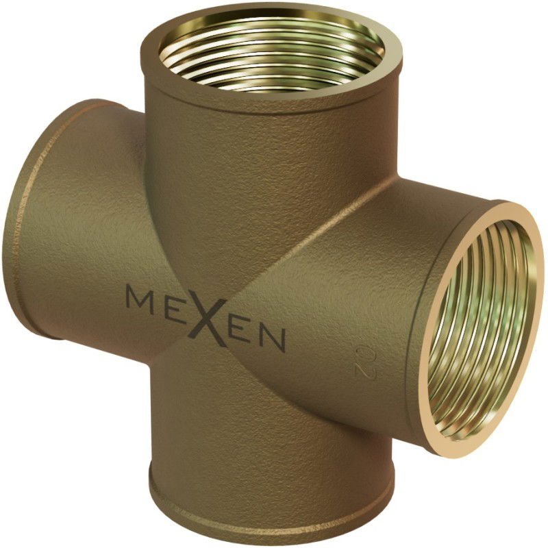 Mexen BRASS mosadzný štvorcestný spoj 1/2 GW x 1/2 GW x 1/2 GW x 1/2 GW - W97418-12121212